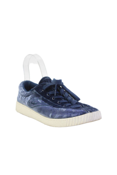 Madewell Women's Round Toe Lace Up Velvet Rubber Sole Sneakers Navy Blue Size 9