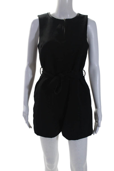 Victoria Beckham For Target Womens Black V-neck Sleeveless Belt Romper Size XS