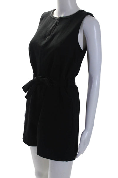 Victoria Beckham For Target Womens Black V-neck Sleeveless Belt Romper Size XS