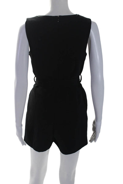 Victoria Beckham For Target Womens Black V-neck Sleeveless Belt Romper Size XS