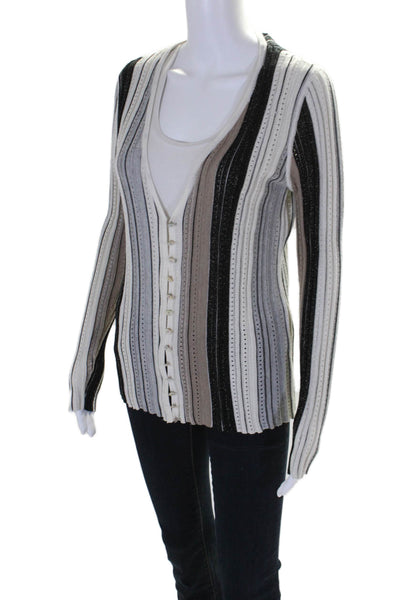 SOH Womens Long Sleeve Button Down Open Knit Cardigan Sweater Beige Small