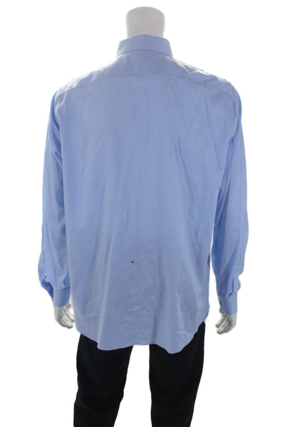 Michael Kors Mens Cotton Collared Long Sleeve Button Down Shirt Blue Size 16.5