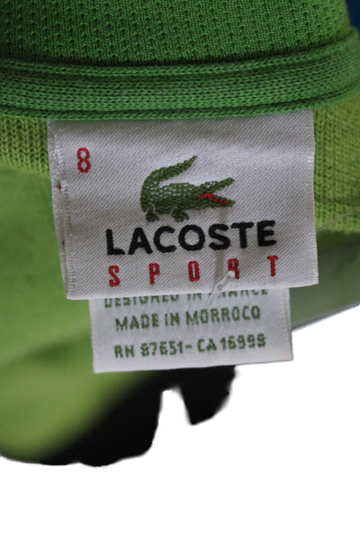 Lacoste Sport Mens Cotton Long Sleeve Mock Neck Full Zip Jacket Green Size 8