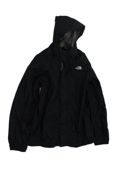 The North Face Boys Hook Pile Tape Zipped Hooded Windbreaker Black Size XL