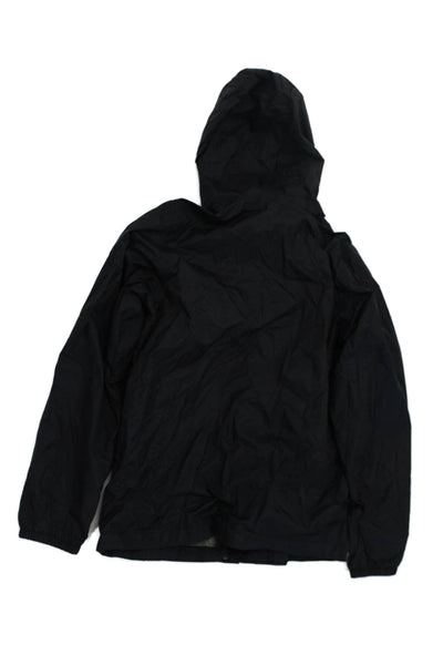 The North Face Boys Hook Pile Tape Zipped Hooded Windbreaker Black Size XL