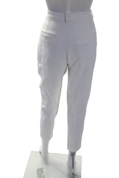 Michael Kors Collection Womens Zipper Fly Pleated Straight Pants White Size 6