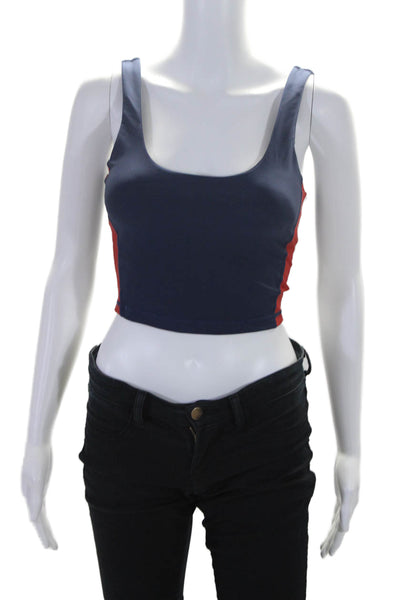 The Upside Womens Ballpark Lana Colorblock Print Cropped Tank Top Navy Size 4