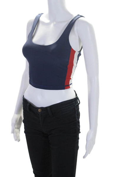 The Upside Womens Ballpark Lana Colorblock Print Cropped Tank Top Navy Size 4