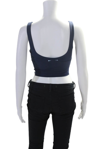The Upside Womens Ballpark Lana Colorblock Print Cropped Tank Top Navy Size 4
