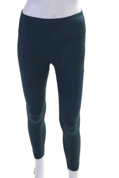 The Upside Womens Form Seamless Ribbed Elastic Athletic Leggings Blue Size 10