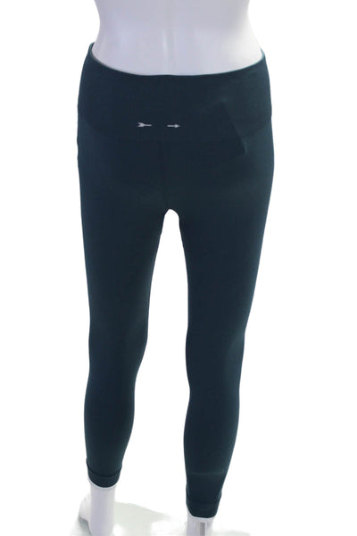 The Upside Womens Form Seamless Ribbed Elastic Athletic Leggings Blue Size 10