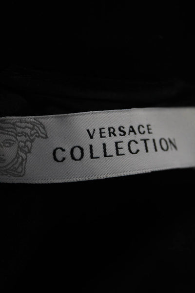 Versace Collection Womens Notched Lapel Blazer Jacket Black Size FR 42