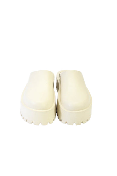 KK Pair Of Kings Womens Block Heel Platform Foam Mules White Size 7