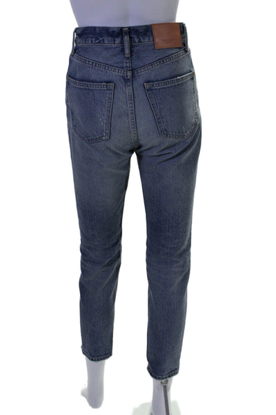 Moussy Womens High Rise Light Wash Skinny Leg Jeans Blue Cotton Size 24