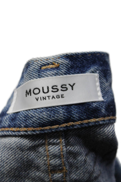 Moussy Womens High Rise Light Wash Skinny Leg Jeans Blue Cotton Size 24