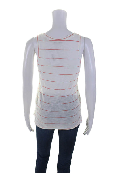 Vince Womens Cotton Scoop Neck Striped tank Top White Size XS