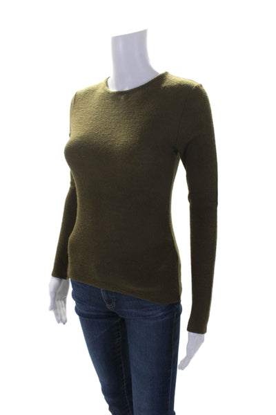 Vince Womens Wool Long Sleeve Knit Top Brown Size XS