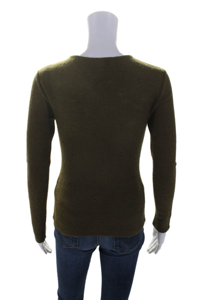 Vince Womens Wool Long Sleeve Knit Top Brown Size XS