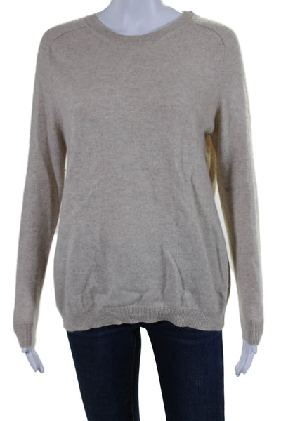 Bassike Womens Pullover Long Sleeve Crew Neck Cashmere Sweater Beige Size 0