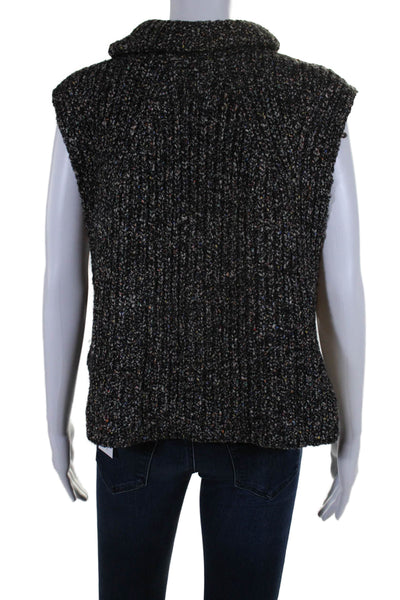 Etoile Isabel Marant Womens Sleeveless Turtleneck Knit Top Black Multi FR 36