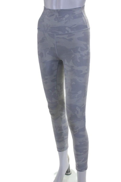 Lululemon Womens High Rise Stretch Knit Camouflage Cropped Leggings Gray Size 2