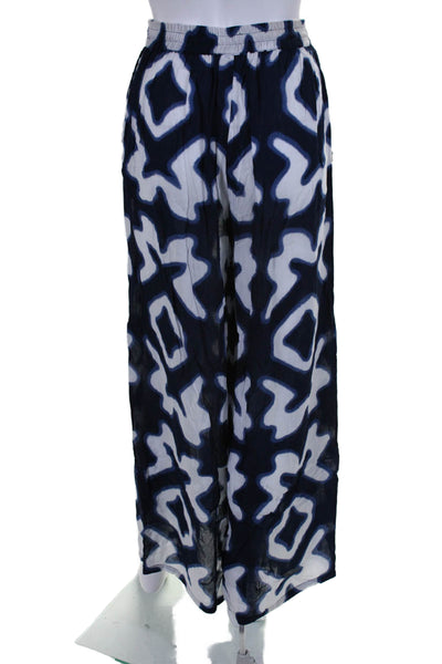 Kerry Grima Womens 2 Piece Abstract Print Cami High Slit Pants Set Blue Size M S