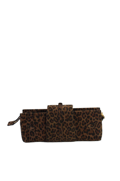 Jimmy Choo Women's Zip Closure Suede Animal Print Wallet Size M