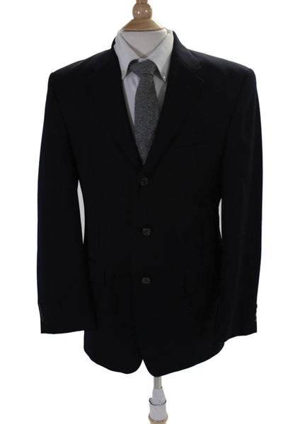 Brandini Mens Wool Darted Collared Long Sleeve Buttoned Blazer navy Size EUR 38