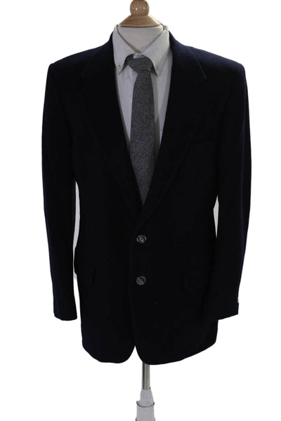 Barrister Mens Cashmere Darted Collared Buttoned Blazer Jacket Navy Size EUR 42