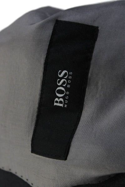 Boss Hugo Boss Mens Wool Button Darted Long Sleeve Blazer Dark Gray Size EUR 46