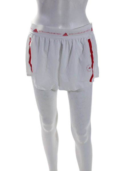 Adidas by Stella McCartney Women's Pull-On Mesh Logo Running Shorts White Size S