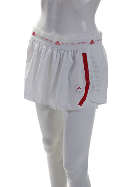 Adidas by Stella McCartney Women's Pull-On Mesh Logo Running Shorts White Size S