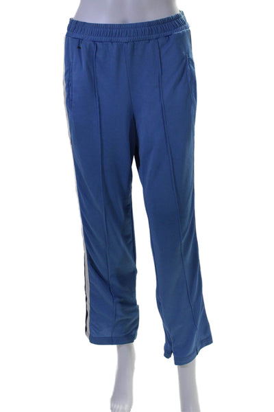 Ganni Womens pull On High Rise Straight Leg Track Pants Blue Size EUR 34