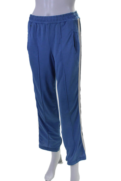 Ganni Womens pull On High Rise Straight Leg Track Pants Blue Size EUR 34