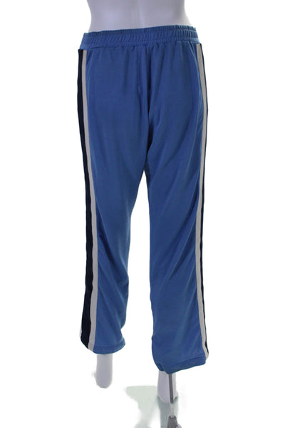 Ganni Womens pull On High Rise Straight Leg Track Pants Blue Size EUR 34