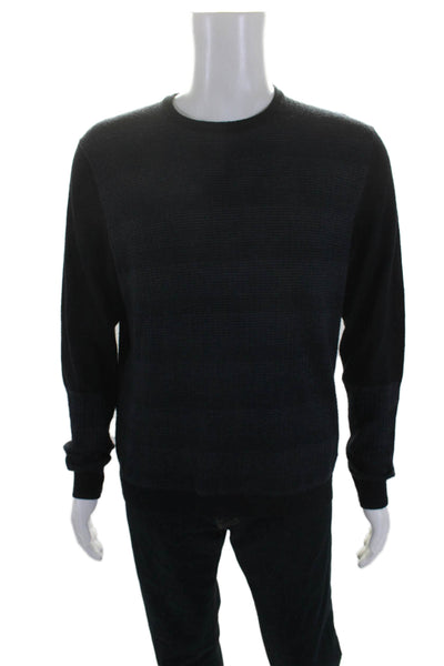 CK Calvin Klein Mens Long Sleeve Crew Neck Tight Knit Sweater Black Size Large