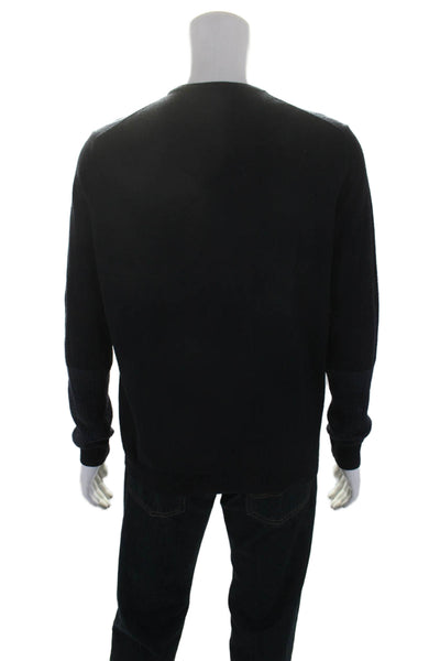 CK Calvin Klein Mens Long Sleeve Crew Neck Tight Knit Sweater Black Size Large