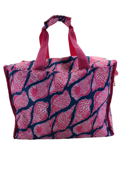 Lily Pulitzer Womens Double Handle Abstract Print Duffle Bag Pink Medium