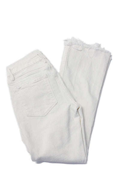 Frame Womens Tapered Leg Five Pocket Zip Front Casual Pants White Size 23