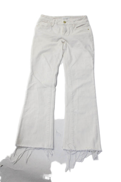 Frame Womens Tapered Leg Five Pocket Zip Front Casual Pants White Size 23