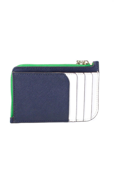 Kate Spade New York Womens Leather Colorblock Slim Cardholder Wallet Blue