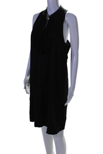 BCBGMAXAZRIA  Women's Round Neck Sleeveless A-Line Mini Dress Black Size L