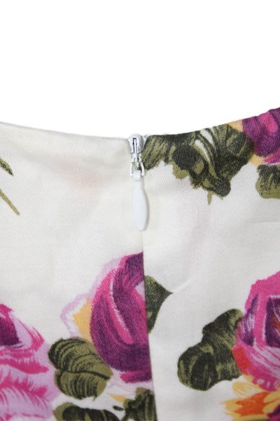 Tara Jarmon Women's Scoop Neck Sleeveless Pleated Floral Mini Dress Size 44