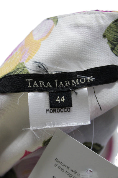 Tara Jarmon Women's Scoop Neck Sleeveless Pleated Floral Mini Dress Size 44