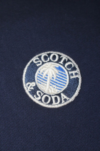 Scotch & Soda Womens Long Sleeve Back Graphic Embroidered Hoodie Blue Size Small