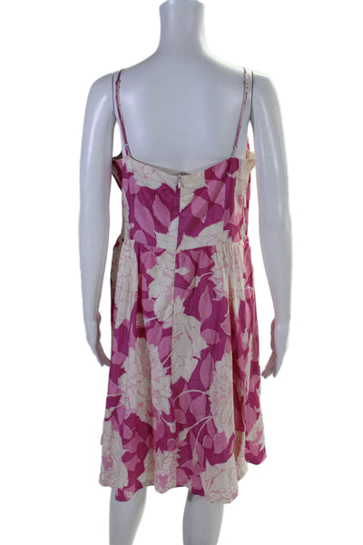 Trina Turk Women's V-Neck Spaghetti Straps Floral Mini Silk Dress Size 10