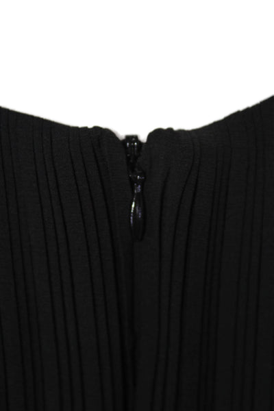 Keepsake Womens Black Pleated Crew Neck Bell Long Sleeve Shirt Dress Size S