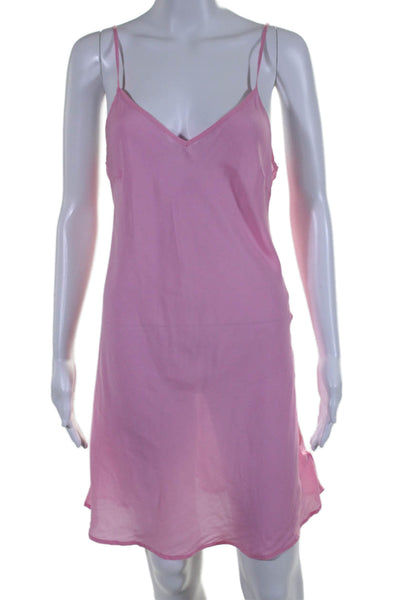 Essentials Womens V Neck Sleeveless Mid Calf Dress Pink Size Small