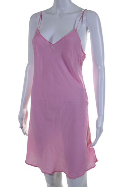 Essentials Womens V Neck Sleeveless Mid Calf Dress Pink Size Small