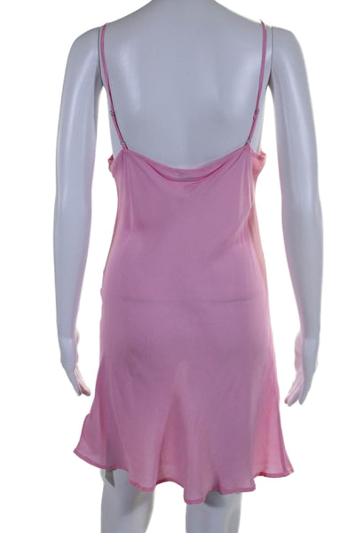 Essentials Womens V Neck Sleeveless Mid Calf Dress Pink Size Small